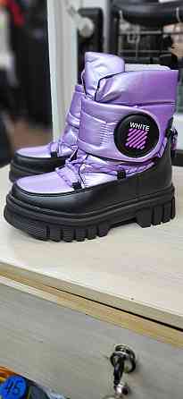 Детские зимние дутики термо сиреневые для девочек 34,35 Николаев