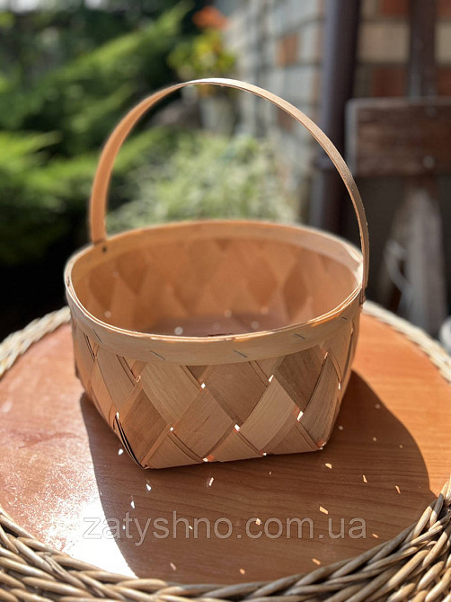 Кошик плетений зі шпону великий Київ - фото 10