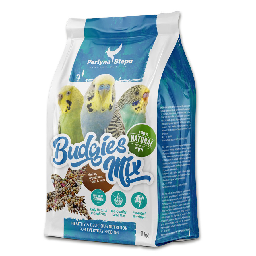 Зерносмесь Жемчужина Степи: Budgies Mix для волнистых попугаев, 1 кг Винница - изображение 1