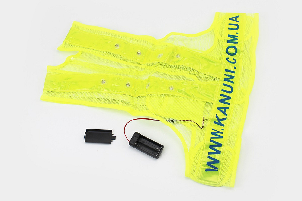 Жилет безпеки світловідбиваюча сітка LED, M (50*48см) Київ - фото 1