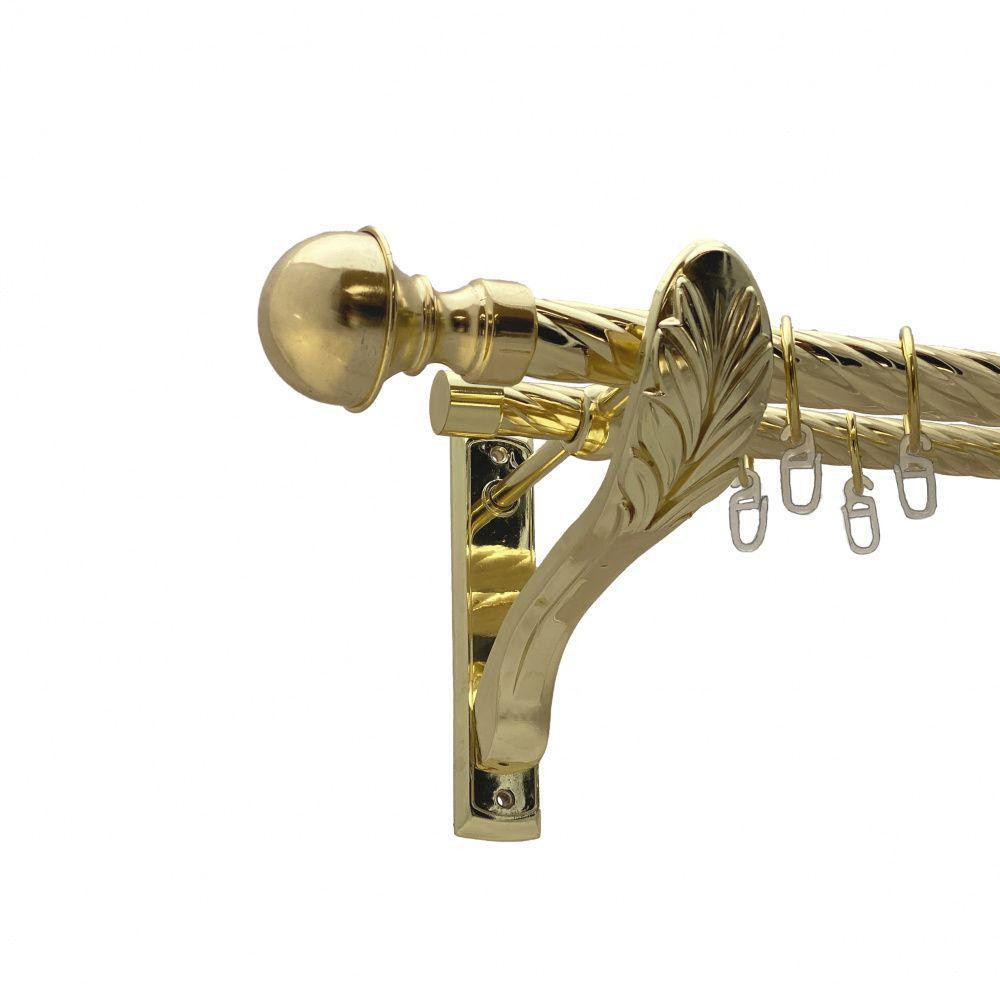 Карниз Orvit Бостон металевий дворядний ретро скручена труба кільце металеве Золото 25\19 мм 200 см (00-00010888) Львів - фото 1