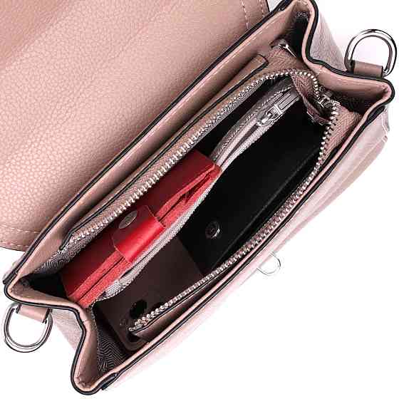 Жіноча шкіряна сумка з цікавою металевою засувкою Бежевий (Vintage) Київ