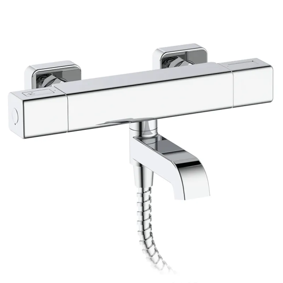 Термостатичний змішувач для ванни з коротким виливом Koer KB-47011-01 (Колір хром) (KR4720) Київ