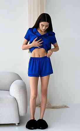 Комплект шелковый рубашка с шортами Электрик ч/к XXL Харьков