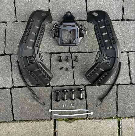 Рейкове кріплення (планка) + кронштейн NVG платформа (шрауд) на бронешлем Mich2000 з вухами (Чорний) Вінниця