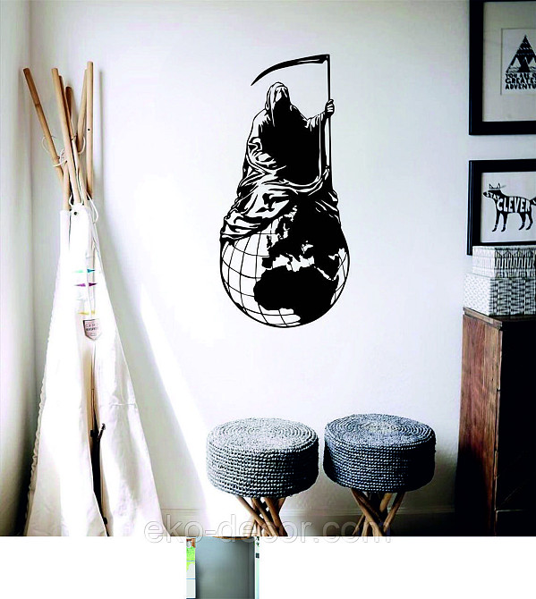 Декоративное настенное Панно «Смерть с косой», Декор на стену 110*52 см, Черный Киев - изображение 7