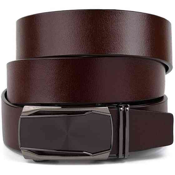 Ремінь чоловічий c матовою вставкою на пряжці Vintage 20278 Коричневий Київ