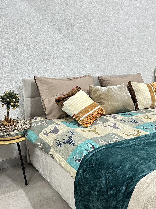 Ecotton Комплект постільної білизни Ecotton полуторний 150х215 см зелений Олені Коломыя - изображение 5