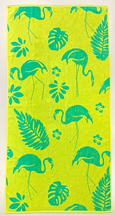 Детское махровое полотенце Ideal Textile Фламинго, желтый 70х140 см (56860796) Черновцы - изображение 1