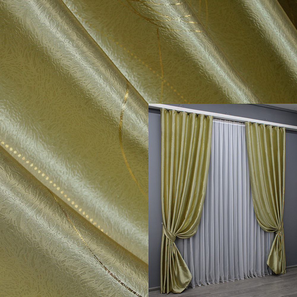 Комплект готових штор VR-Textil Софт № 1478ш Золотистий 150х270 см 2 шт (33-0346) Київ - фото 1