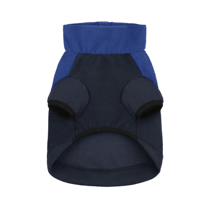 Кофта флісова для собак тепла Barksi Textile світловідбиваюча з високим горлом чорна з синім Одеса - фото 7