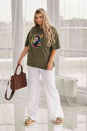 Бавовняна жіноча футболка тай-дай Labubu Graffiti Батал Київ