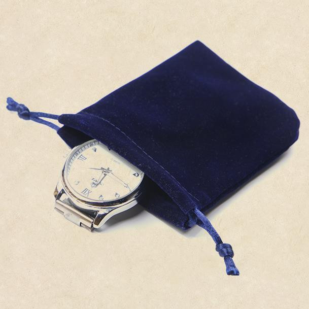 Подарункові мішечки з оксамиту на затяжках 10x15 см, 50 шт, сині, упаковка для прикрас та сувенірів Київ - фото 5