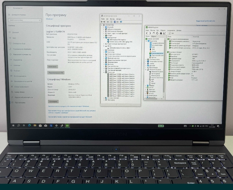 Legion Ryzen 5 6600H RTX 3060 140W RAM 16 Gb DDR5 SSD 512Gb Ноутбук Київ - фото 9