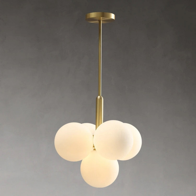 Люстра светодиодная потолочная 1212 Спутник (Золотистый) 5 плафонов Винница - изображение 1