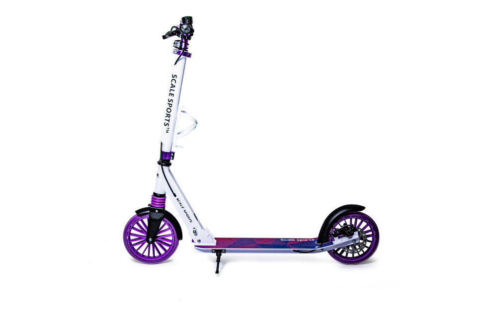 Дитячий самокат Scale Sports SS-23 + ліхтарик + дзвіночок. Дискове гальмо. Передній амортизатор. Фіол Одеса - фото 3