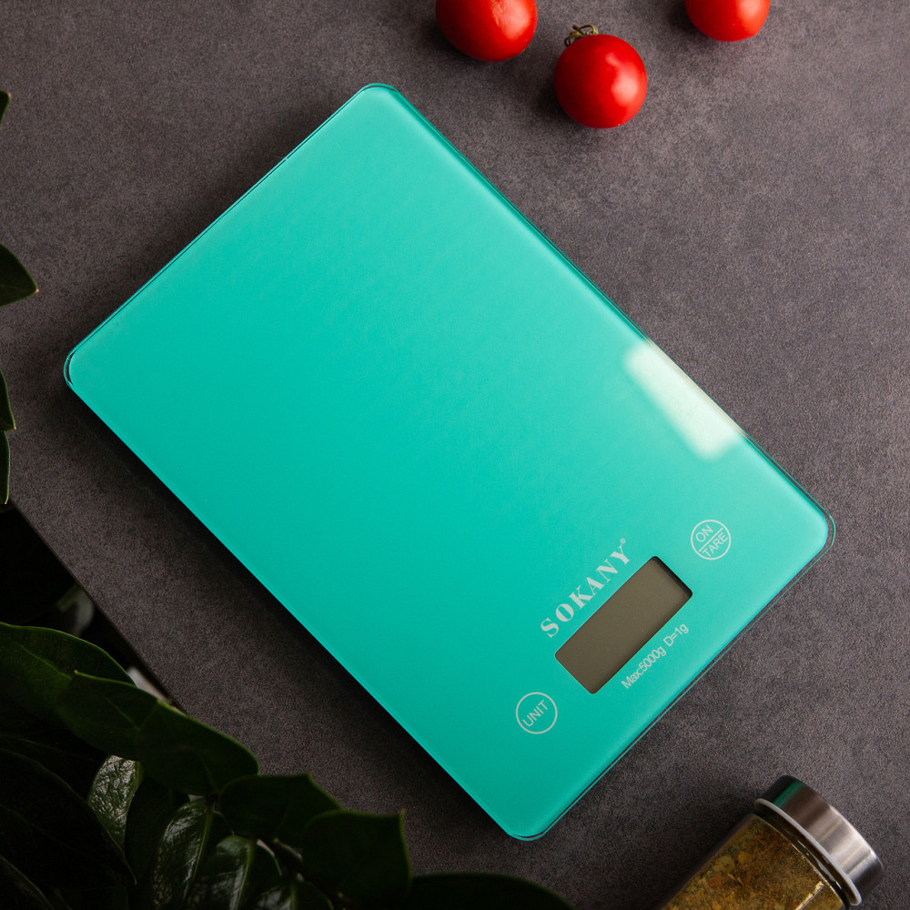 Електронні кухонні ваги Sokany до 5 кг бірюзові Київ - фото 2