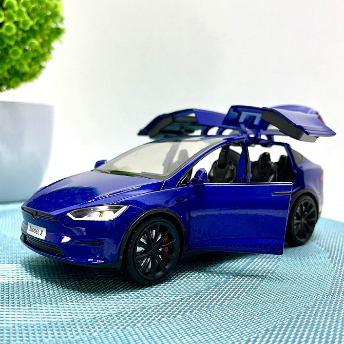 Машина Автосвіт Tesla Model X інерційна відчиняються двері капот багажник 17см Синя (AP-2004) Чернігів - фото 6