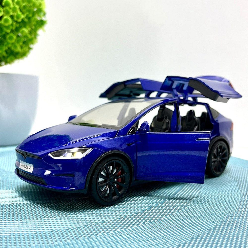 Машина Автосвіт Tesla Model X інерційна відчиняються двері капот багажник 17см Синя (AP-2004) Чернигов - изображение 6