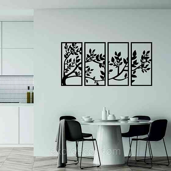 Декоративне настінне Панно «Весна», Декор на стіну 90*187 см, Чорний Київ