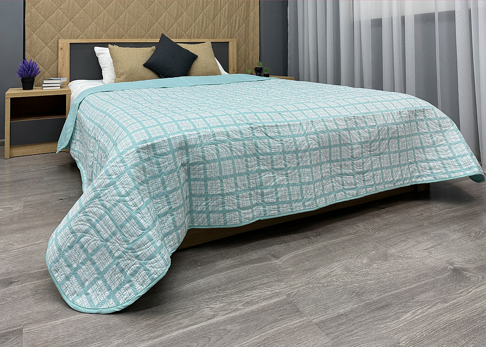 Покривало Decorator Bianca 215х240 см блакитний з білим (85-203) Київ - фото 4