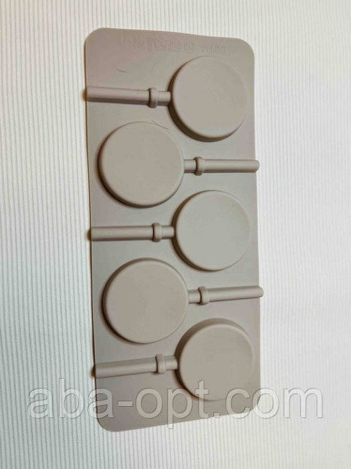 Форма силіконова для льодяників на 5 виробів 24 х 10 см Круг ( шт ) Одеса - фото 1