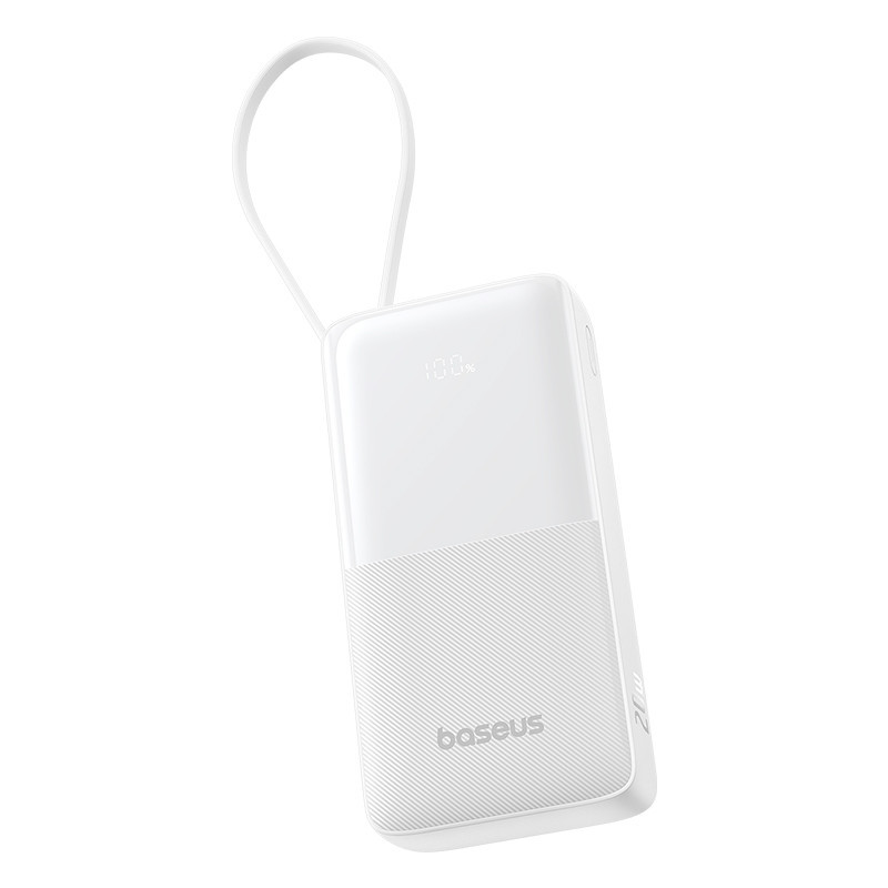 Павербанк 20000 mAh Baseus Bipow 2 20W Type-C быстрая зарядка цифровой дисплей встроенный кабель Type-C power bank повербанк Одесса - изображение 7