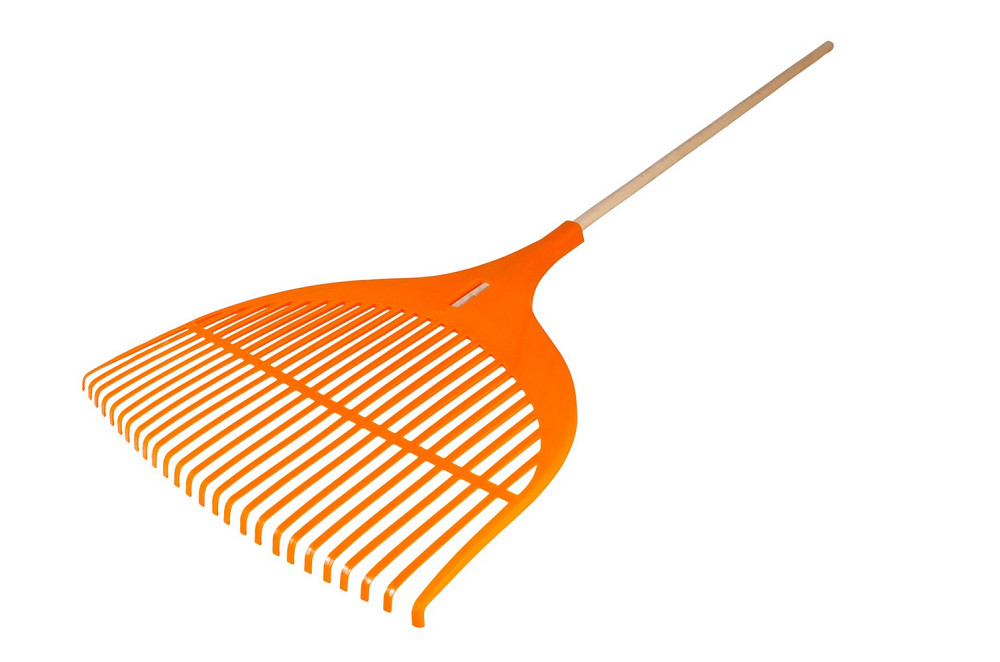 Граблі віялові пластикові ГОСПОДАР 26 зубів 710х660 мм з держаком 92-1299 Коломия - фото 1