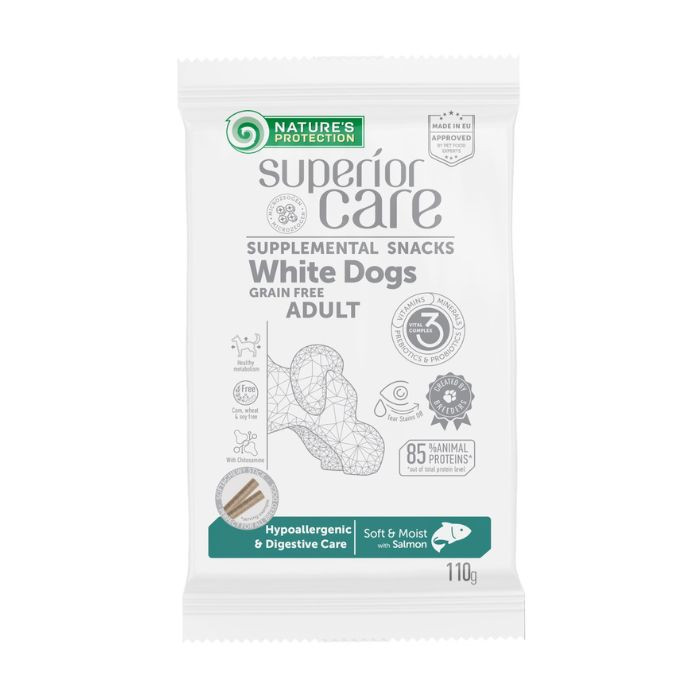 Nature's Protection Superior Care White Dogs Hypoallergenic & Digestive Care Беззернові ласощі для дорослих собак із білим забарвленням з лос Киев - изображение 1