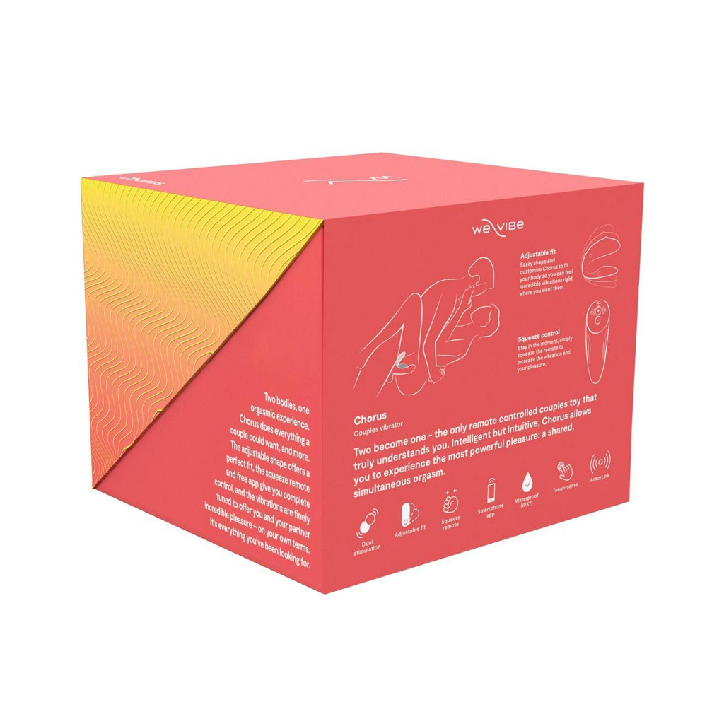 Смарт-вібратор для пар We-Vibe Chorus Crave Coral, сенсорне керування вібраціями стисненням пульта Sex Aura Київ - фото 10