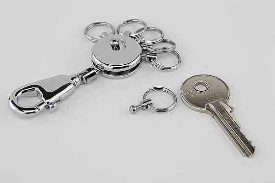 Брелок быстросъемный Troika с 6 сменными кольцами Хром Винница