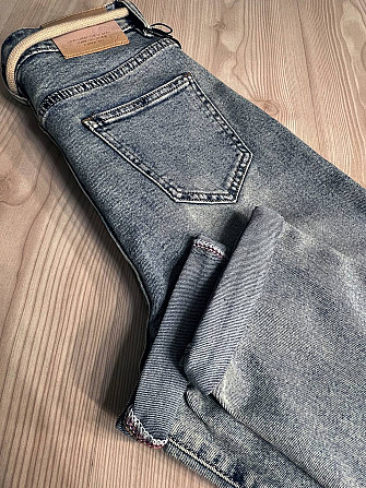 Джинси жіночі Dicesil 9157 Mom jeans comfort висока талія стрейчеві ремінь мотузка світло блакитні , Одеса - фото 8