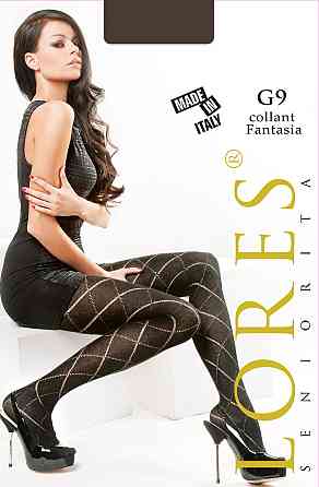 Колготки жіночі Lores G9 з малюнком XS/S 1/2 чорний Київ