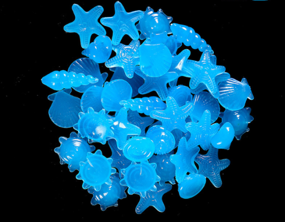 Люминесцентные камни фигурные 10 штук 2 см синий Киев