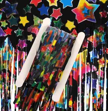 Дождик для фотозоны с принтом звезд 2 м на 1 м разноцветный Киев