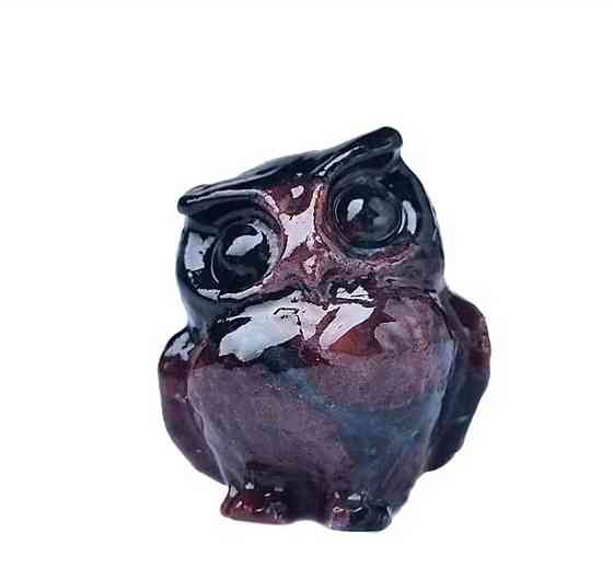 Фигурка совы из камня гранат 3.5 см, декоративная статуэтка сова, талисман мудрости Киев