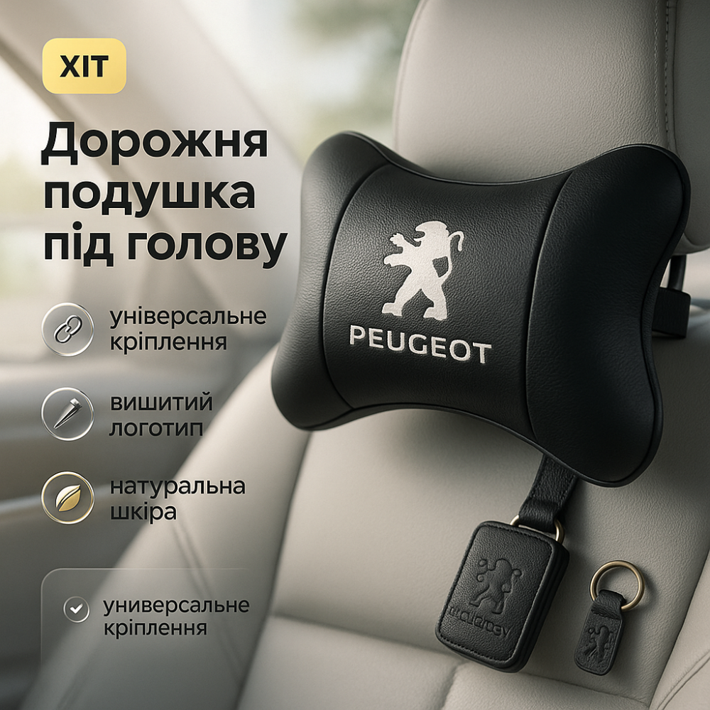 Подушки під голову автомобіль Peugeot, Практична автомобільна подушка на підголівник BE-72 Львів - фото 15