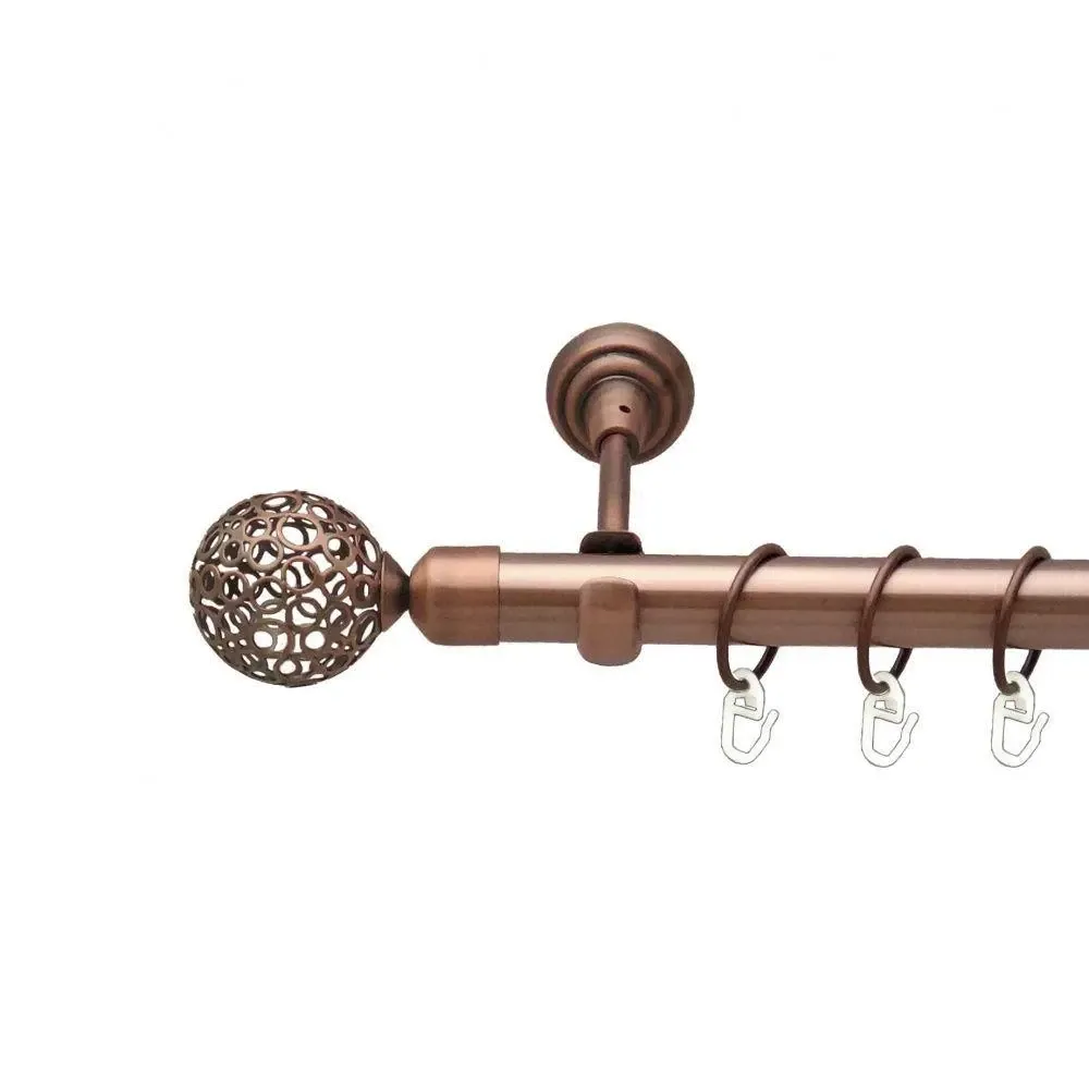 Карниз Orvit Савона металевий однорядний відкритий гладка труба кільце металеве Мідь 25 мм 140 см (00-00012472) Львів - фото 1