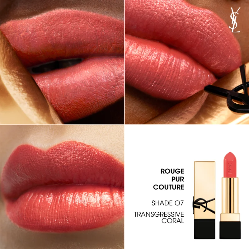 Помада для губ Yves Saint Laurent Rouge Pur Couture Caring Satin Lipstick O7 Transgressive Coral Слов'янськ - фото 3