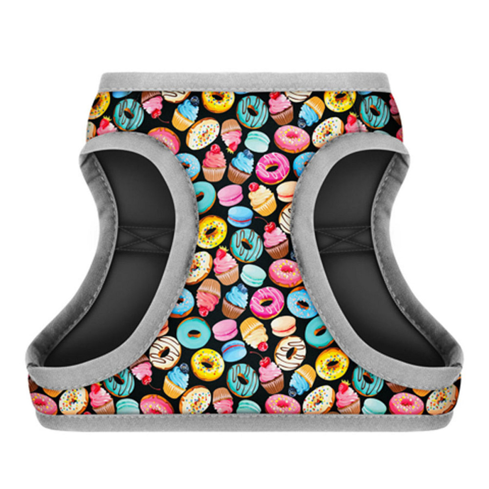 Шлея для собак м'яка WAUDOG Clothes з QR паспортом, малюнок "Пончики", XS2, В 28-31 см, С 20-22 см Київ - фото 4