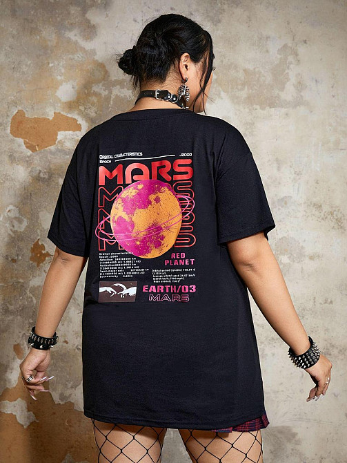 Футболка женская с принтом  42 Черная 2664082643 Днепр - изображение 1