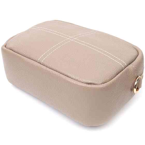 Ідеальна жіноча сумка з натуральної м'якої шкіри Vintage 22318 Бежева Київ