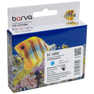Картридж Barva Epson T1282 (C13T12824011/C13T12824012) 260с, cyan (IC-1282) Винница - изображение 1