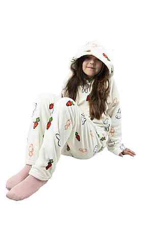 Піжама підліткова для дівчинки, рожева, тепла, велсофт, топ Київ