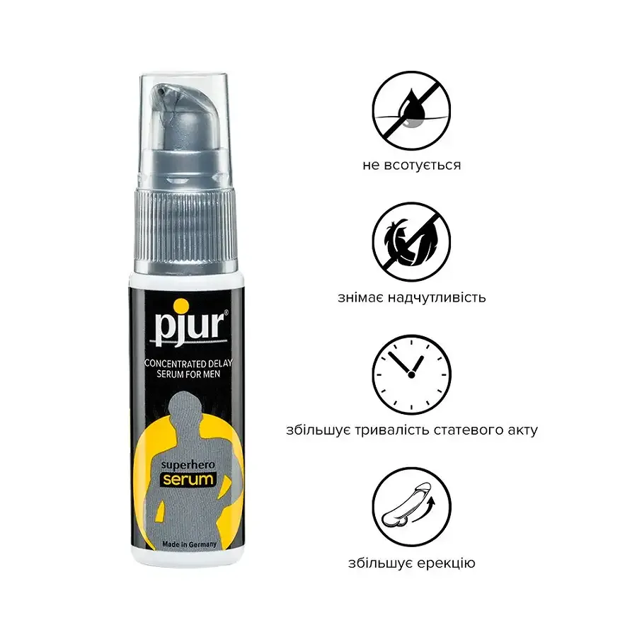 Пролонгувальний гель pjur Superhero Serum 20 мл, створює невидиму плівку, що знижує чутливість Львов - изображение 2