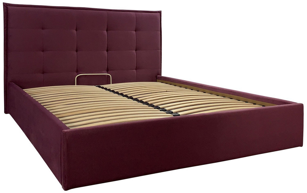 Кровать Двуспальная Moniсa VIP 160 х 200 см Missoni 28 С дополнительной металлической цельносварной рамой Бордовый Днепр - изображение 10