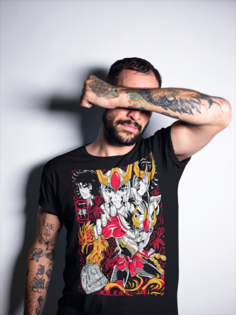 Футболка для мальчика аниме Аниме Саинт Сеийа Книгхтс оверсайз (рост от 165 до 180 ) Черний AnimeJ0580m Днепр