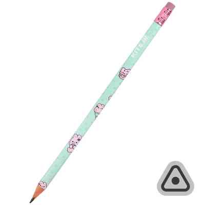 Олівець графітний Kite Feel Good тригранний, з гумкою, НВ (K25-046-2) Вінниця