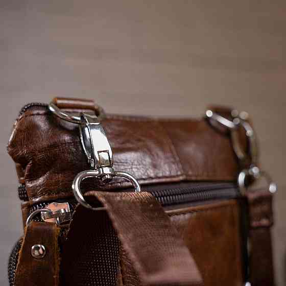 Сумка чоловіча Vintage шкіряна 14608 Коричнева Київ