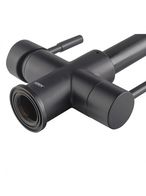 Змішувач для кухні Koer KB-72025-05 з виходом для питної води (вилив – пружина) латунь/колір чорний (KR5015) Чернівці - фото 5